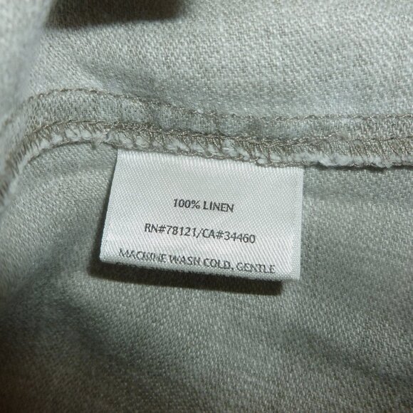 Eileen Fisher L Chambray 100% Linen Dove Gray Button Front Tailored Jacket EUC - Picture 11 of 11